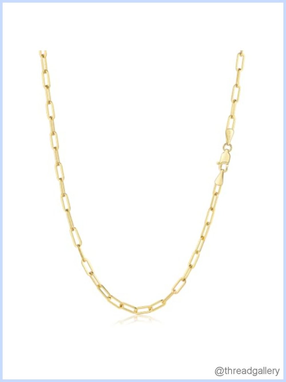 14K Gold Filled Paperclip Chain Necklace Women Men 3mm 18in Lobster Clasp